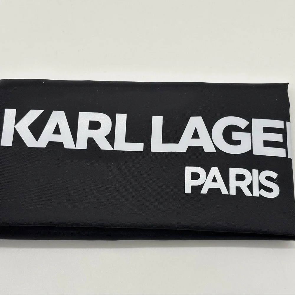 Karl Lagerfeld Black and Pink Leather Crossbody Bag with Multicolor Chain